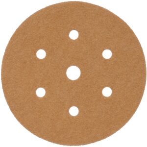 gold disc (50 pieces) 60 grit 150mm x 6+1 holes hook and loop