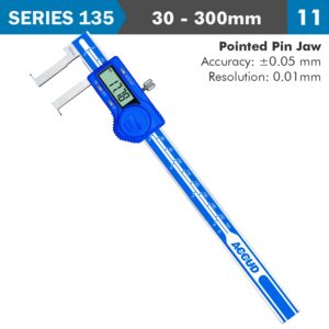 dig. caliper 30 300mm 0.05mm acc. inside neck 0.01mm res. s/steel