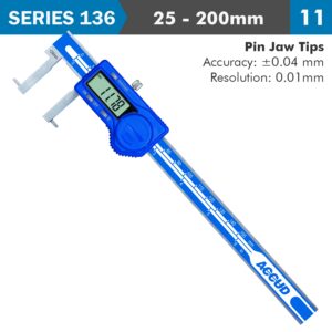 dig. caliper 25 200mm 0.04mm acc. inside point 0.01mm res. s/steel