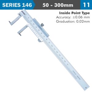 vernier caliper 50 300mm 0.06mm acc. 0.02mm grad. inside point s/steel