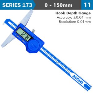 dig. caliper 150mm 0.04mm acc. hook depth 0.01mm res. s/steel