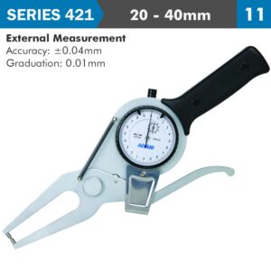 ext. dial caliper gauge 20 40mm 0.04mm acc. 0.01mm grad. jaw length 60