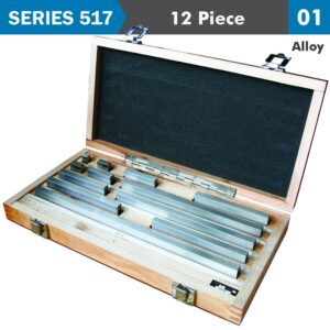 gauge block set alloy steel 12pc 10 291. 8mm iso3650 grade 0