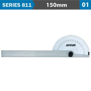 protractor 85x150mm 180 deg. 0.3 deg. acc. 1 deg grad.