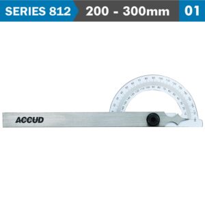 protractor 200x 300mm 180 deg. 0.3 deg acc. 1 deg. grad.