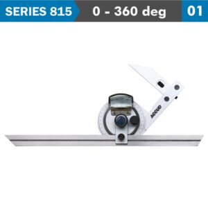 universal protractor 360 deg. s/steel 5' acc. 5' grad.
