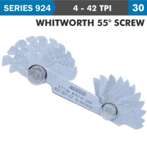 pitch gauge 4 42tpi 30 leaves whitworth 55deg. screw 0.07mm acc.