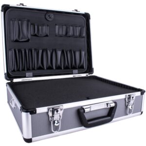 aluminium case 45.5 x 33 x 15.2 with 5 x dividers and foam inserts