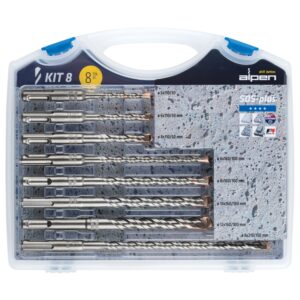 sds plus drill bit set 8 piece in plastic carry case