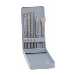sds plus mixed set sds 5 6 8 10mm x 160 chisel flat 20 x 140 point 140