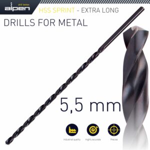 hss drill bit 5.5mm 205 x 140 extra long