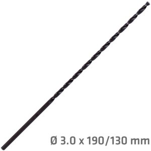 hss drill bit 3mm 190 x 130 extra long