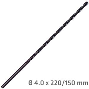 hss drill bit 4mm 220 x 150 extra long