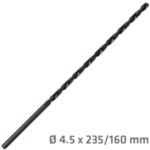 hss drill bit 4.5mm 235 x 160 extra long