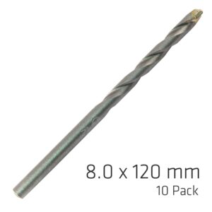 masonry drill bit long life 8 x 120mm 10pack