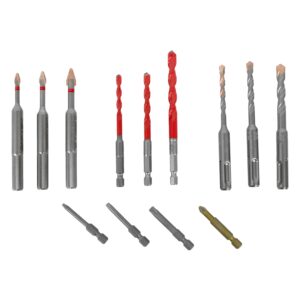 drill screwset kit 13 13 pcs c prot,multi 6 kant,sds plus f4 ,4 bits