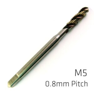 machine tap cobalt 5mm spiral fluted in pouch 0.8mm pitch
