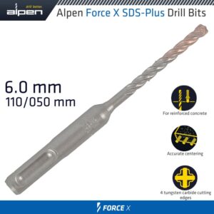 force x 6.0 x 110/050 sds plus rebar drill bit x4 cutting edges bulk