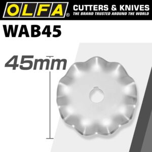 olfa blades rotary wave cutter 45mm 1/pk
