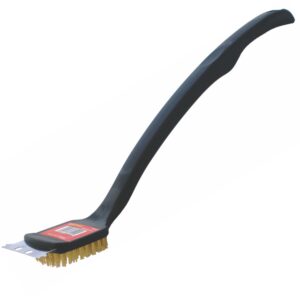 braai bbq brass wire brush 450mm handle 18' tcw