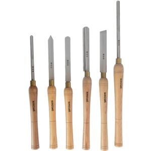 chisel set wood turning hss 6 piece wooden case
