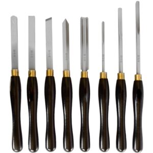 chisel set wood turning hss 8 piece wooden case