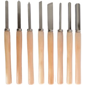 chisel set wood turning 8 piece std wooden case