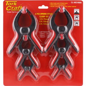 clamp spring nylon 6pce set 75mm/100mm/150mm