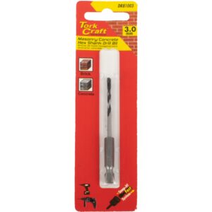drill bit masonry/concrete 3.0mm hex shank 1/card