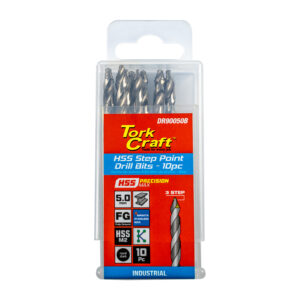 precision max step point 5.0mm hss drill 10 pack