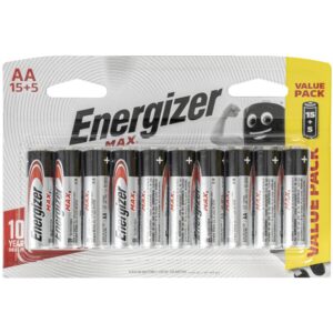 max aa battery 15+5 free pack (moq10) energizer