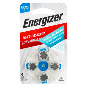 hearing aid battery 675 blue 4pack zinc air energizer
