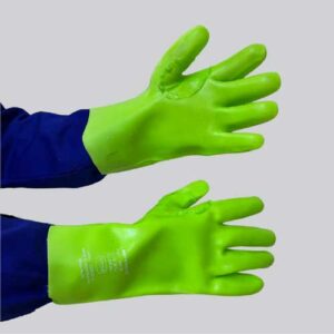 pvc medium weight reinforced glove – open cuff