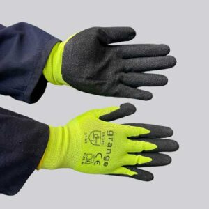 hi viz black coating glove