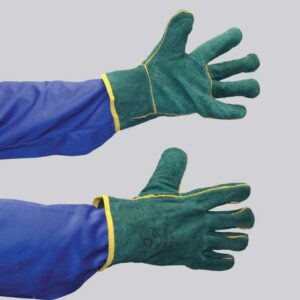 green lined leather glove – wrist length