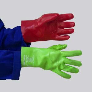 pvc medium weight reinforced glove – open cuff