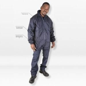 grange navy windbreaker with concealed hood