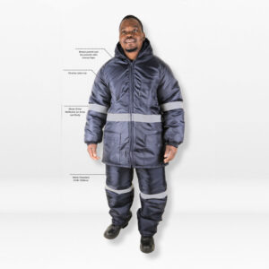 grange navy blue freezer jacket with reflective tape