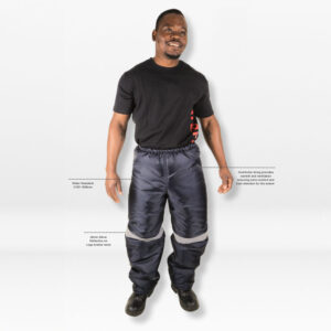 grange navy blue freezer trousers with reflective tape