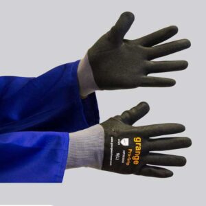 pro grip textured nitrile/pu miners glove – fully coated